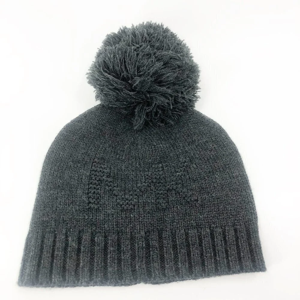 ✅ Michael Kors Womens LOGO Winter Knit Pom Hat‎ Grey